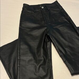 NWOT - Straight Leg/High Waisted Black Leather Pants